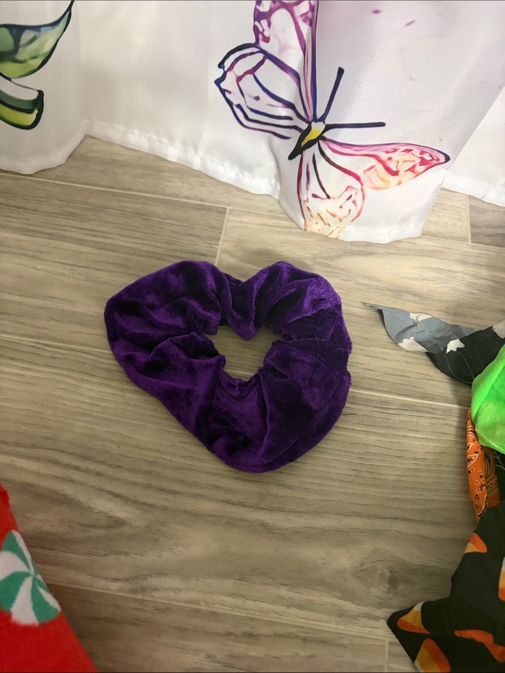 Plush Velvet Purple Kids Scrunchie